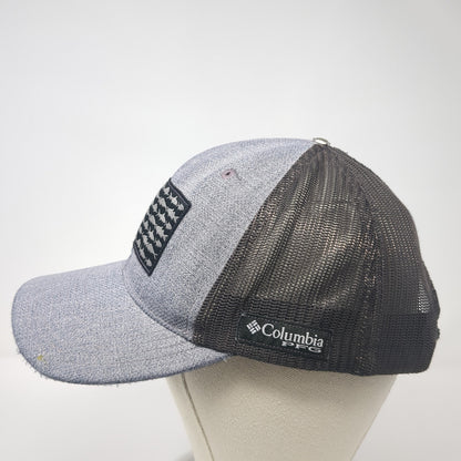 Columbia PFG Snapback Trucker Hat Gray One Size Fish Flag Mesh Back