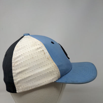 The Game Pro Fitted Hat Blue XS Embroidered Logo Colorblock 6 Panel