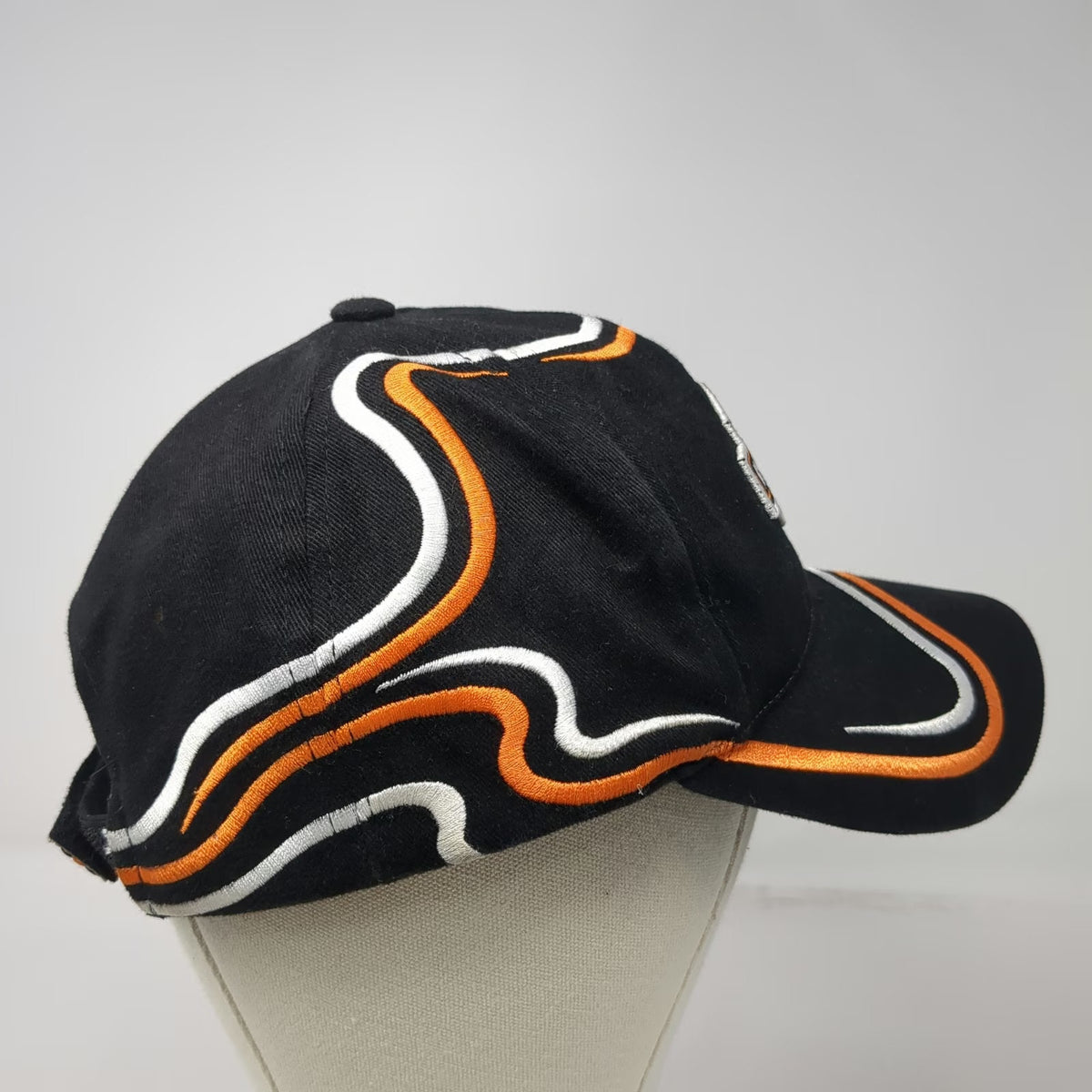 Harley-Davidson Baseball Cap Black OSFM Embroidered Logo Flames Strapback Hat