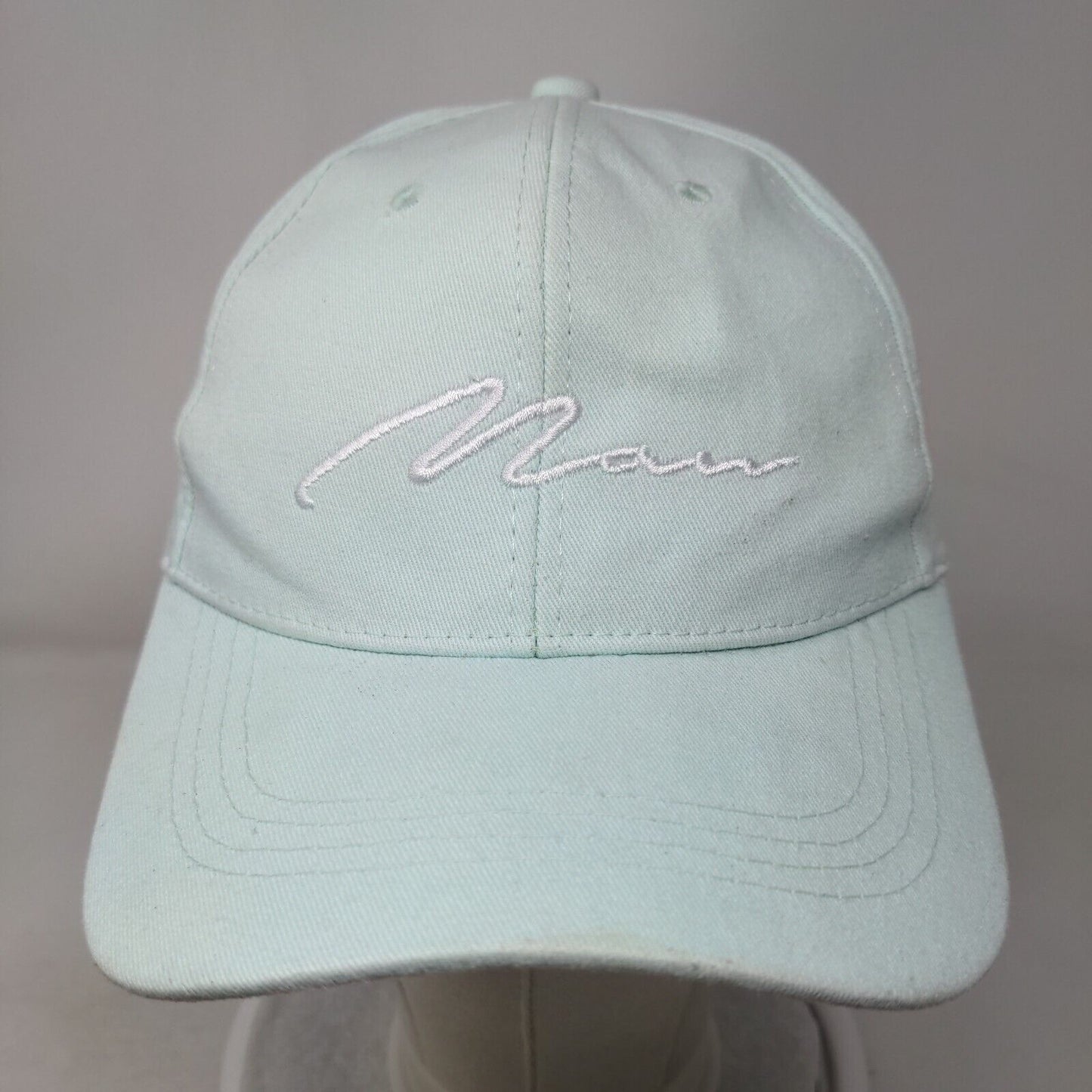 Man Slideback Hat Blue One Size Adjustable Embroidered Vented Holes 6 Panel