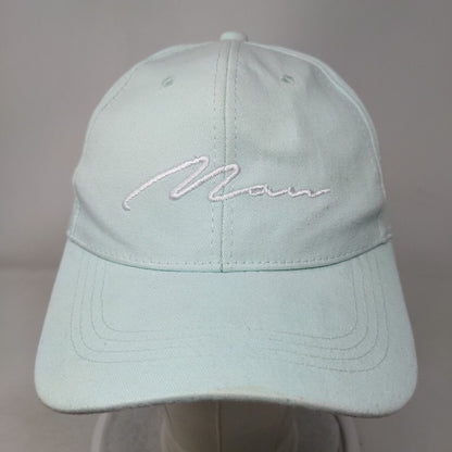 Man Slideback Hat Blue One Size Adjustable Embroidered Vented Holes 6 Panel