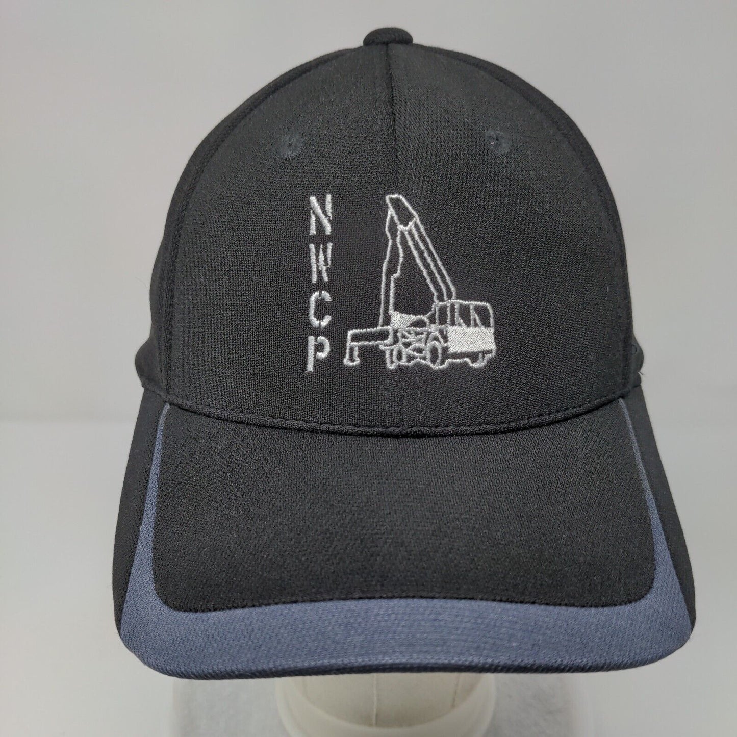 NWCP Strapback Hat Black OSFA Adjustable Embroidered 6 Panel Sport-Tek