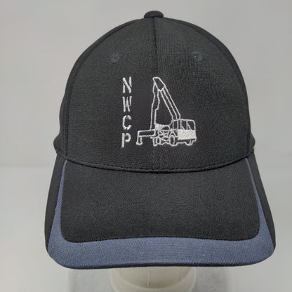 NWCP Strapback Hat Black OSFA Adjustable Embroidered 6 Panel Sport-Tek