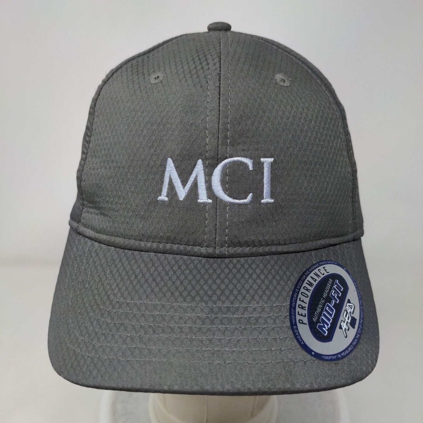MCI Strapback Hat Gray One Size Mid Fit Adjustable Embroidered Ahead Performance