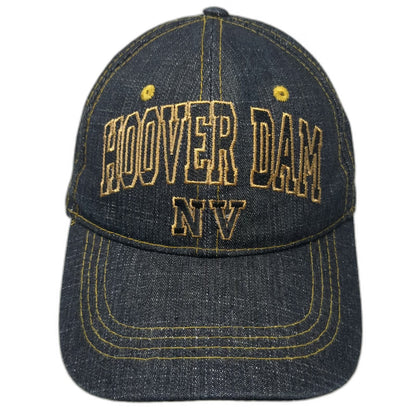 Blue Denim Hoover Dam NV Nevada Baseball Cap One Size Gold Strapback Hat