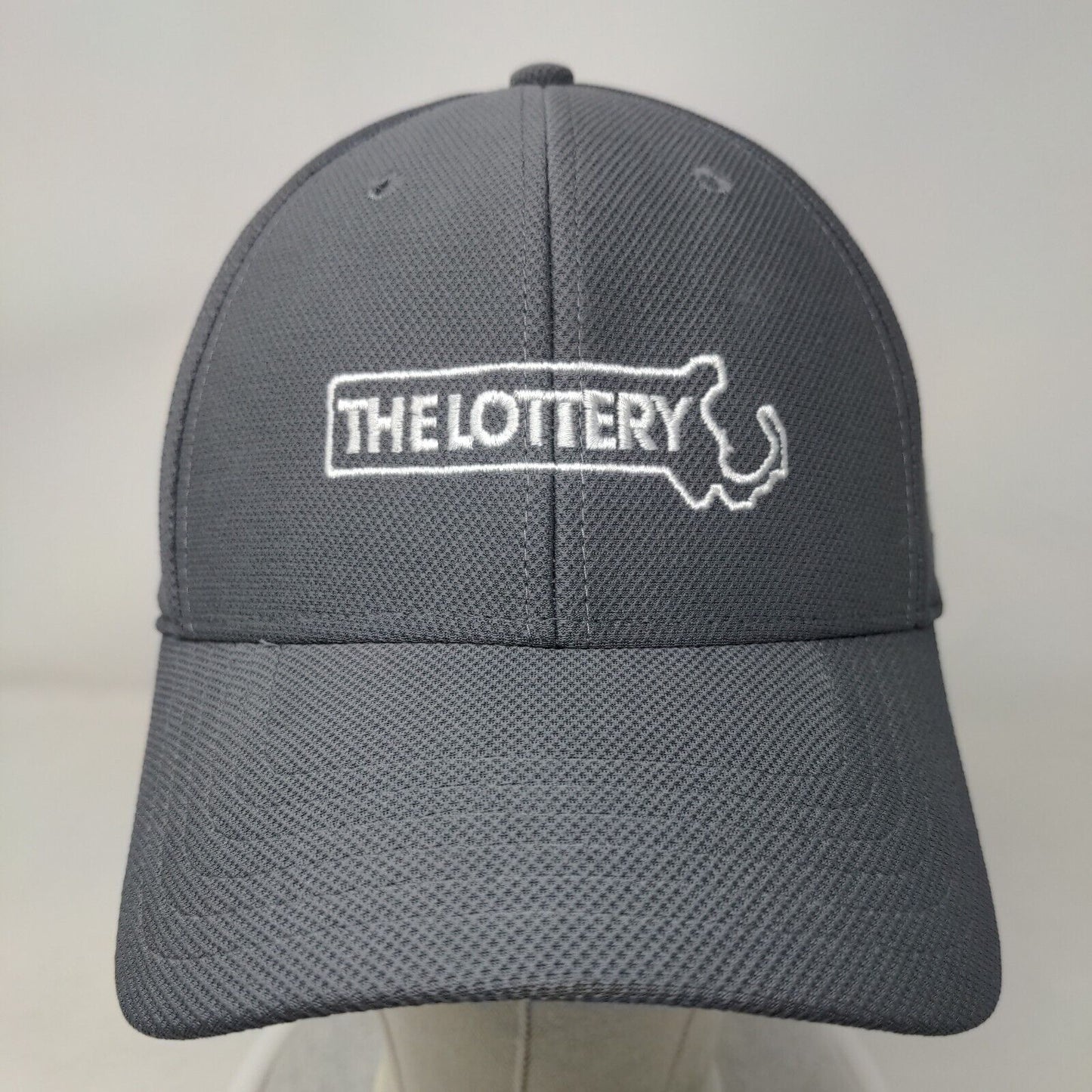 The Lottery Fitted Hat Gray M-L Embroidered Blitzing 6 Panel Under Armour