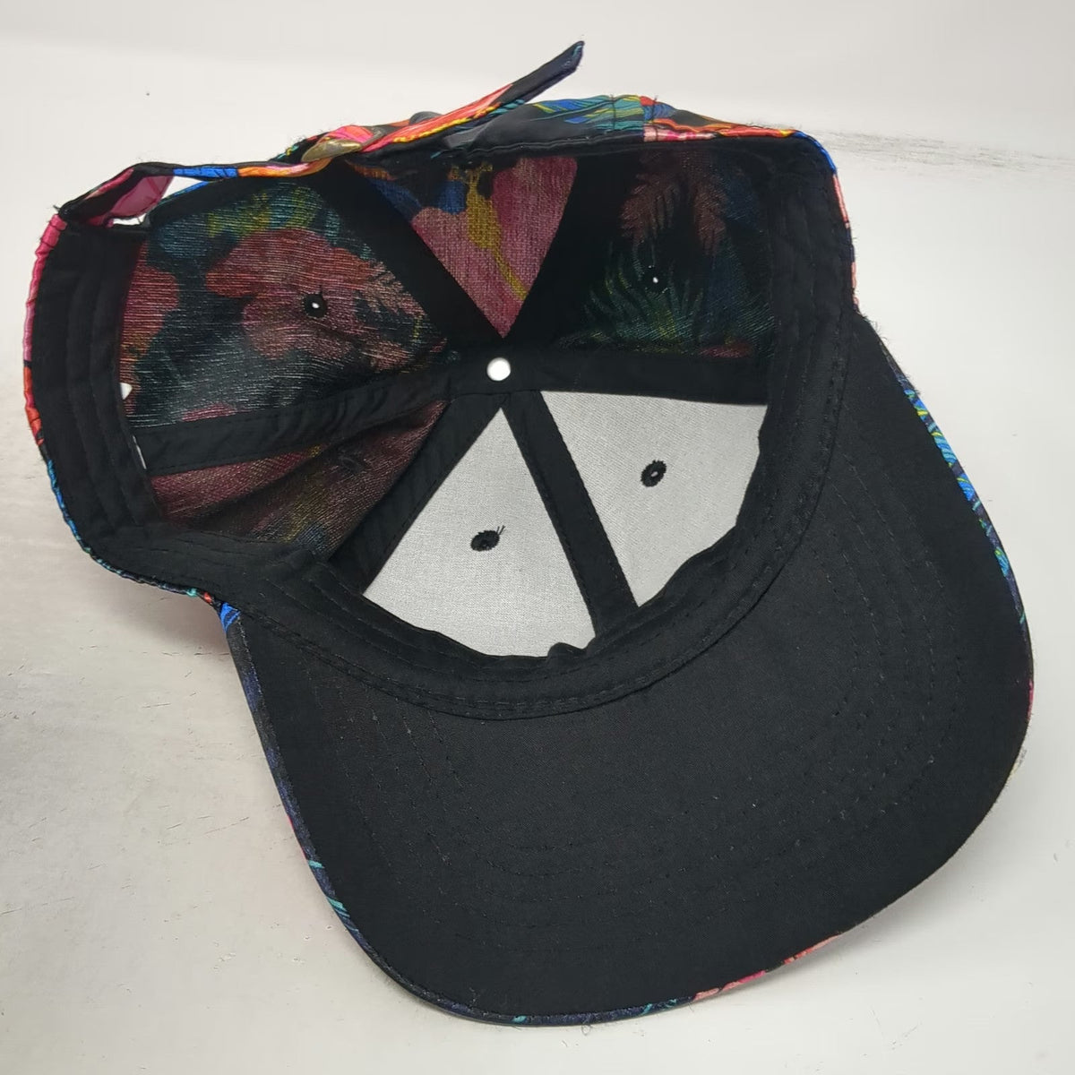 Baseball Cap Black One Size Floral Tropical Hibiscus All Over Print Pattern Hat