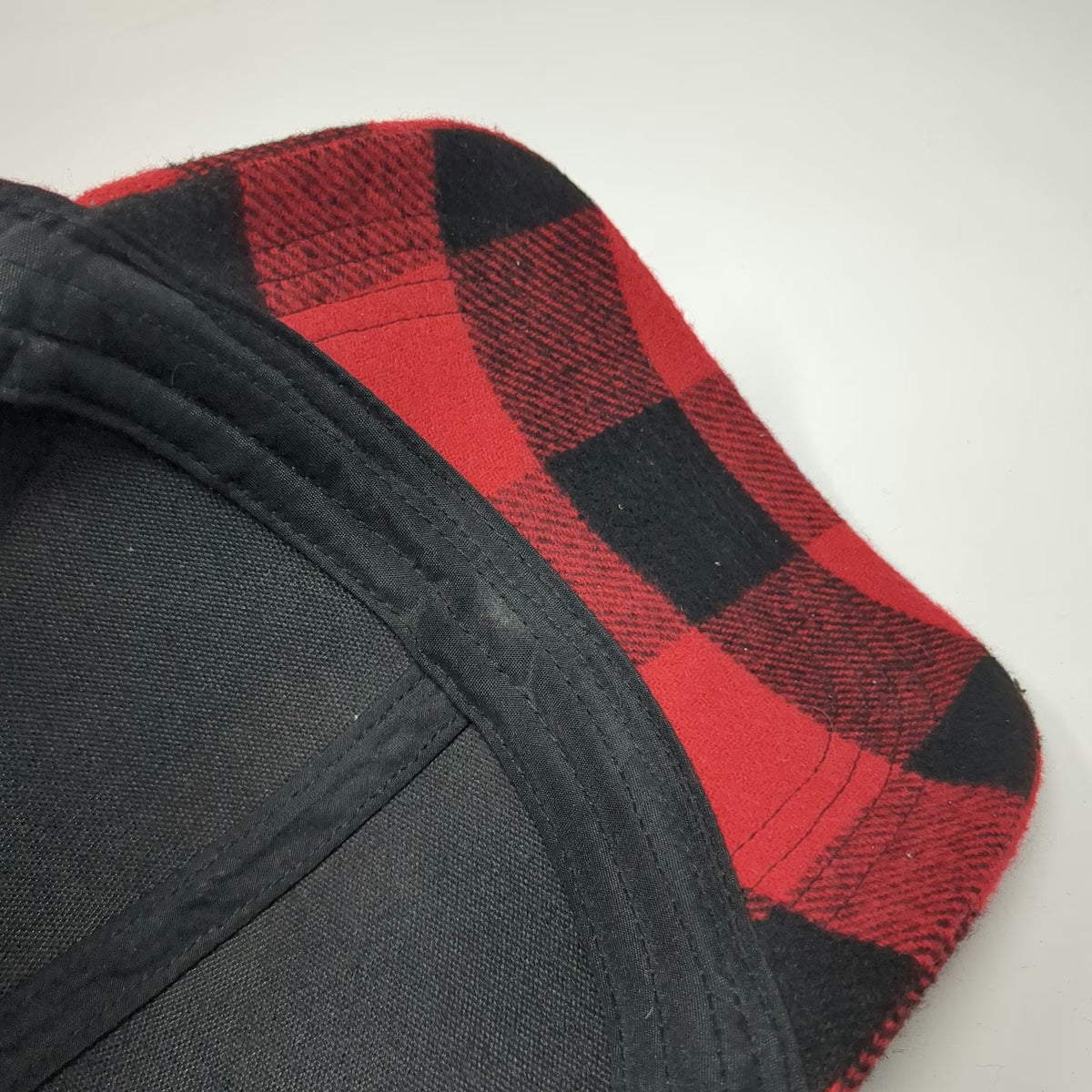 Baseball Cap Red One Size Buffalo Plaid Checkered Strapback Hat