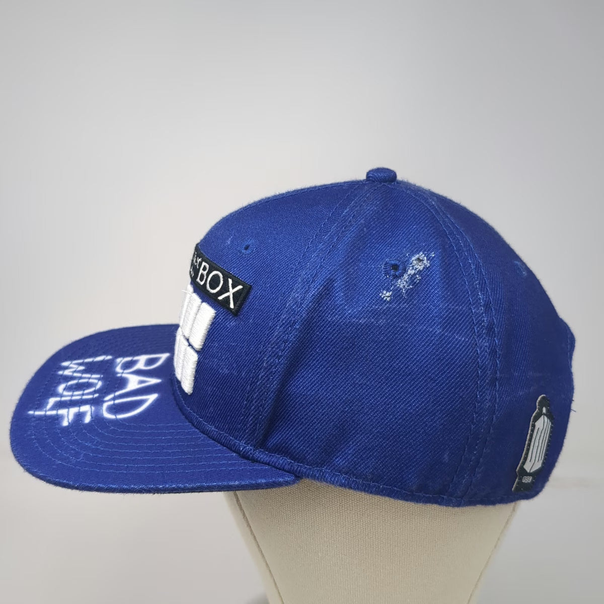 Doctor Who Snapback Blue Hat One Size Bad Wolf TARDIS Police Box Graffiti Brim