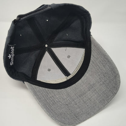 Simplot Strapback Baseball Cap Gray One Size Adjustable Embroidered 6 Panel