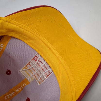 Utah Jazz NBA Snapback Red One Size Sunset State Logo Zions Bank Basketball Hat