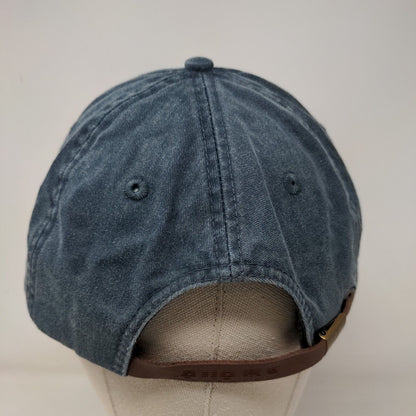 Texas State Map Slideback Hat Blue One Size Embroidered Leather Strap