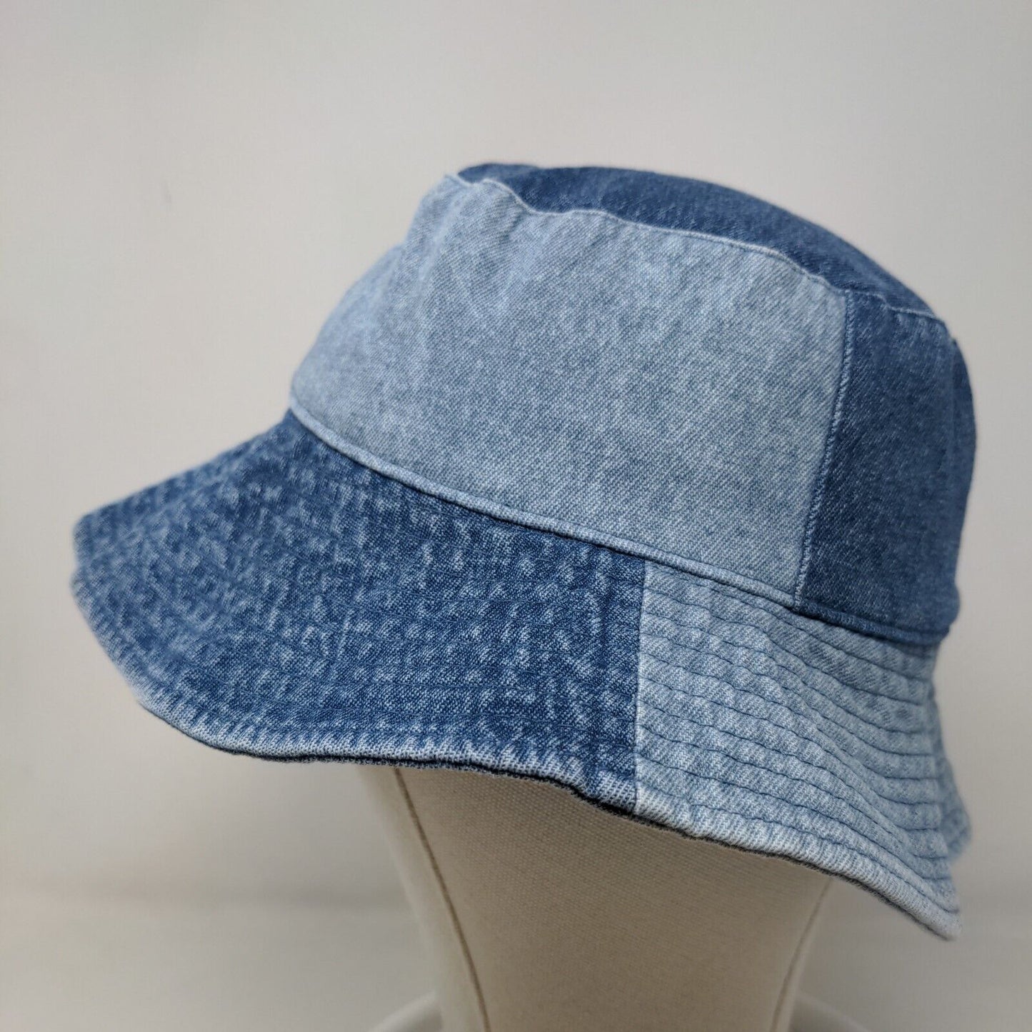 Universal Thread Women's Denim Bucket Hat Cap Blue Cotton Patchwork