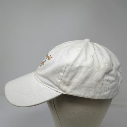 Hallmark Baseball Cap White OSFM Runnin On Faith Blue Cross Slideback Cotton Hat