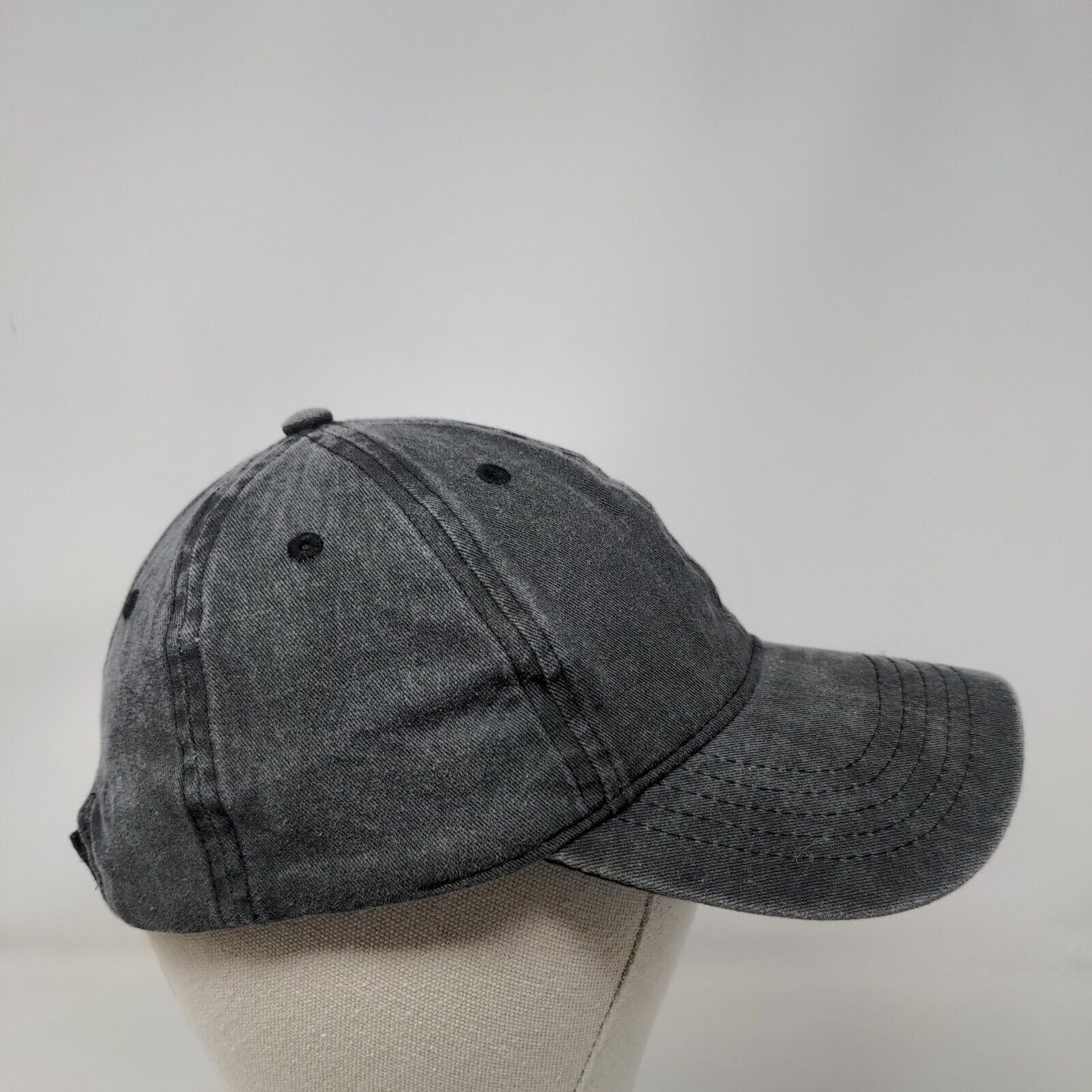 Unbranded Strapback Hat Gray OSFM Adjustable Solid 6 Panel Blank