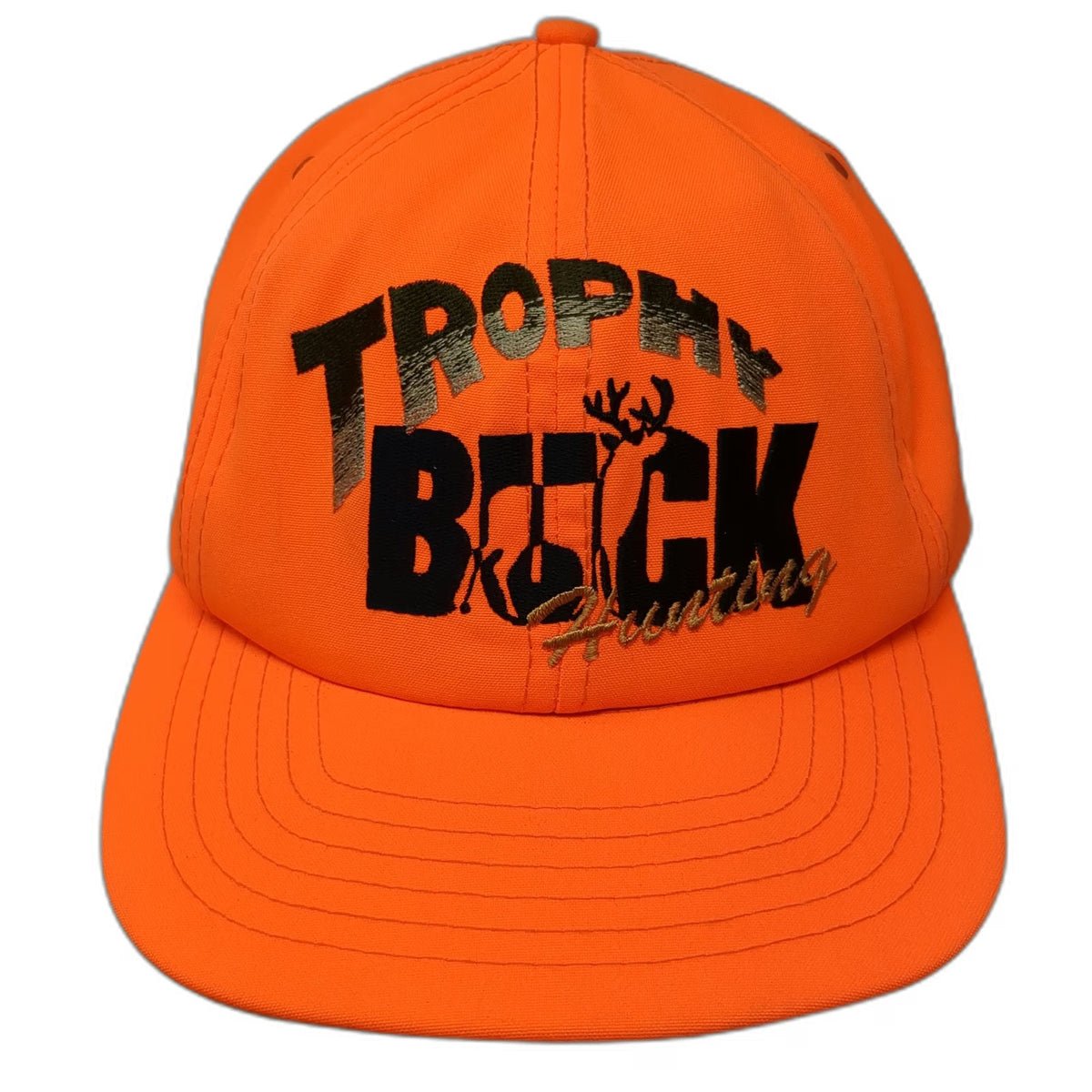 Paramount Snapback Orange Trophy Buck Hunting Deer Hat Green Underbrim Vintage