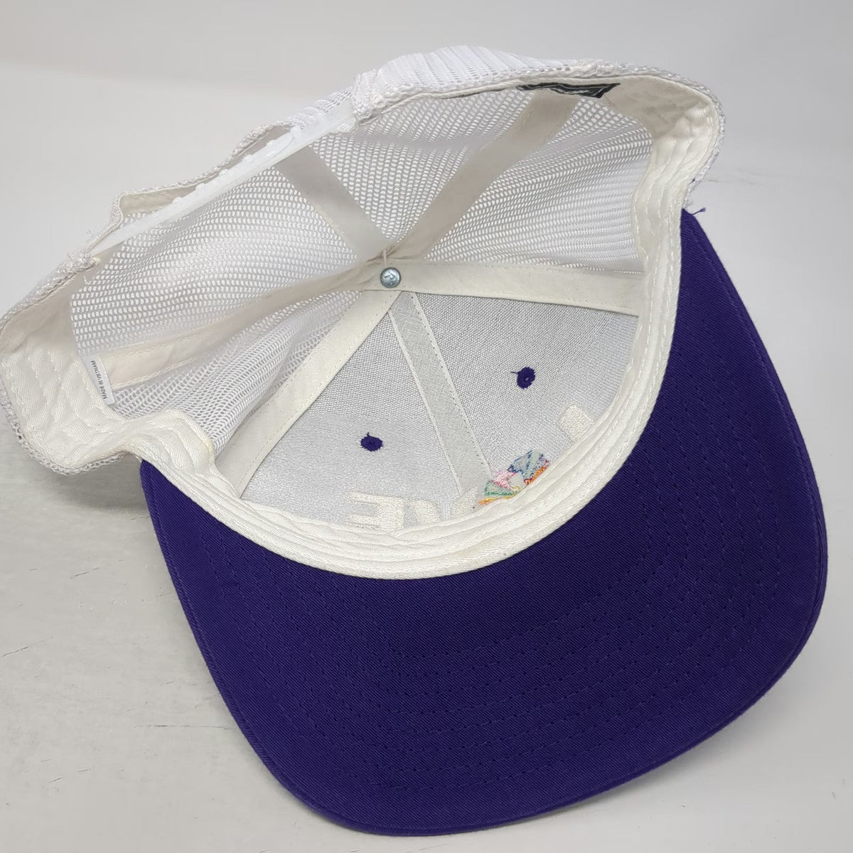 Richardson Trucker Hat Purple White One Size Rainbow Love Barefoot Logo Mesh