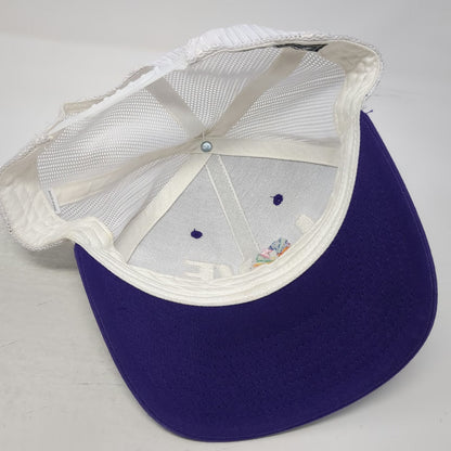 Richardson Trucker Hat Purple White One Size Rainbow Love Barefoot Logo Mesh