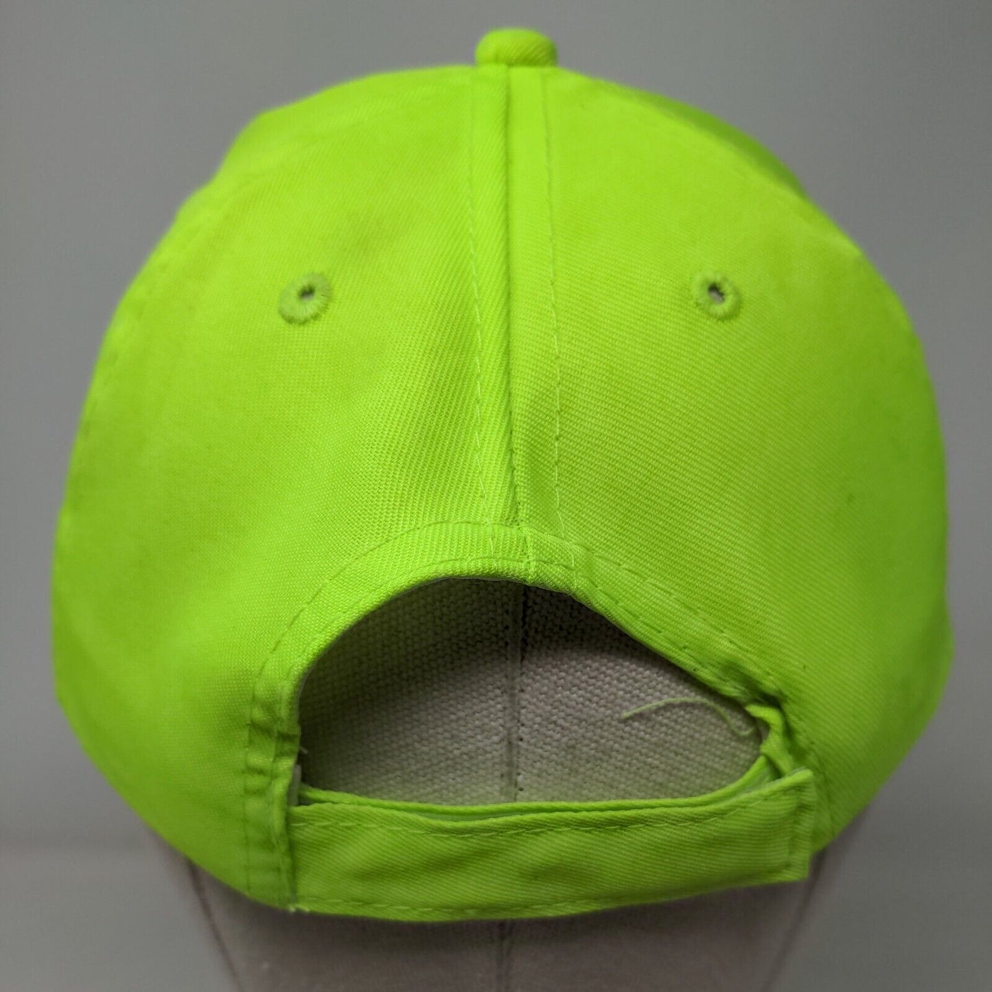 ACMS Strapback Hat Green One Size Adjustable Embroidered Vented Holes 6 Panel
