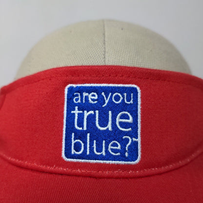 Yamaha Men's Strapback Visor Hat Cap Red Embroidered Are You True Blue Official