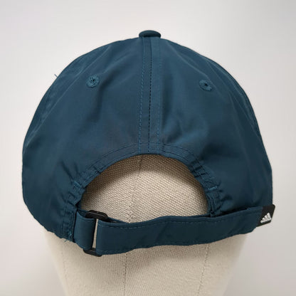 Adidas Baseball Cap Blue One Size Adjustable Rubberized Logo Performance Hat