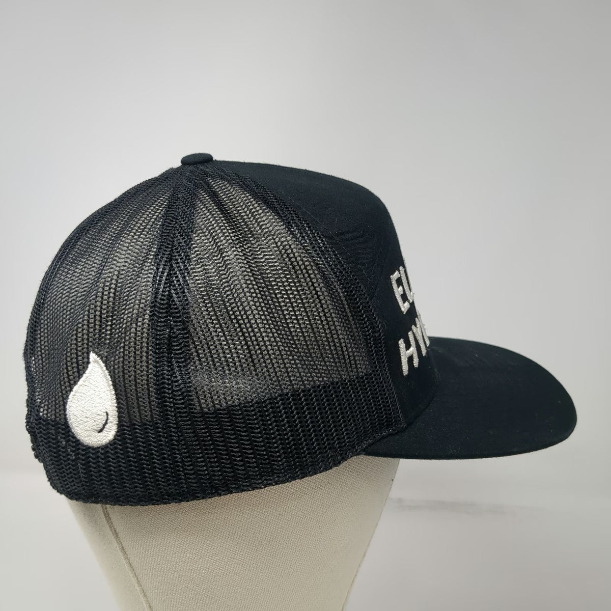 Richardson Trucker Hat Black OSFM Elevated Hydration Snapback Mesh White Drop