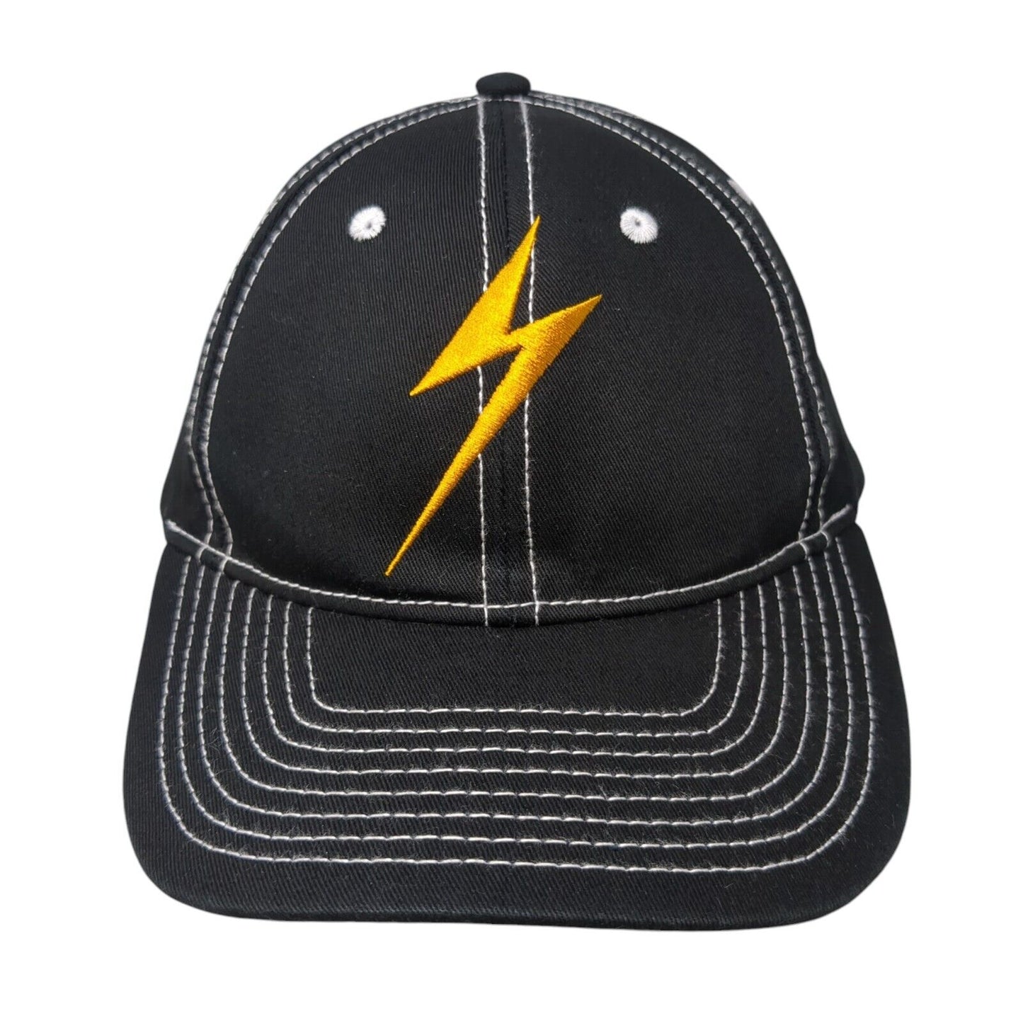 Platt Lightning Slideback Hat Black One Size Adjustable Embroidered