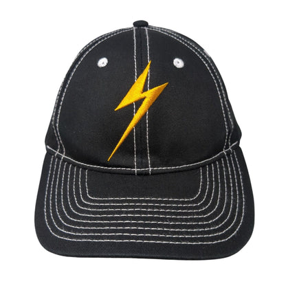 Platt Lightning Slideback Hat Black One Size Adjustable Embroidered