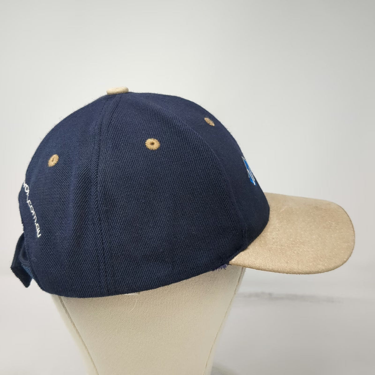 Baseball Cap Blue One Size Australian Wool Network Beige Brim Hat Strapback