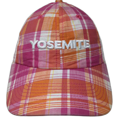 Polar Graphics Trucker Hat Pink White One Size Yosemite Plaid Mesh Snapback