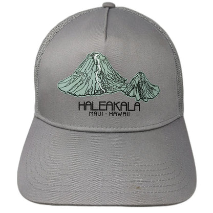 OTTO Haleakala Maui Hawaii Volcano Gray Trucker Hat One Size Mesh Snapback