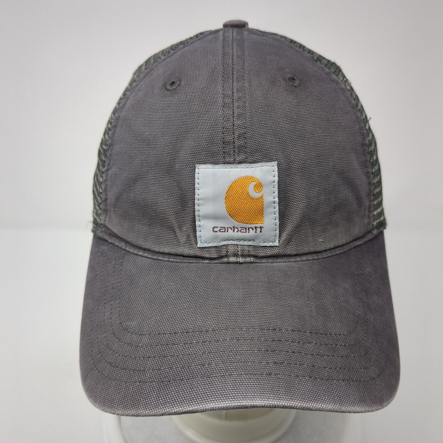 Carhartt Snapback Mesh Back Trucker Hat Gray One Size Adjustable 6 Panel