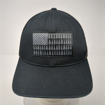 Columbia Tree Flag Unisex Fitted Hat Black S/M Embroidered Patriotic Mesh Back