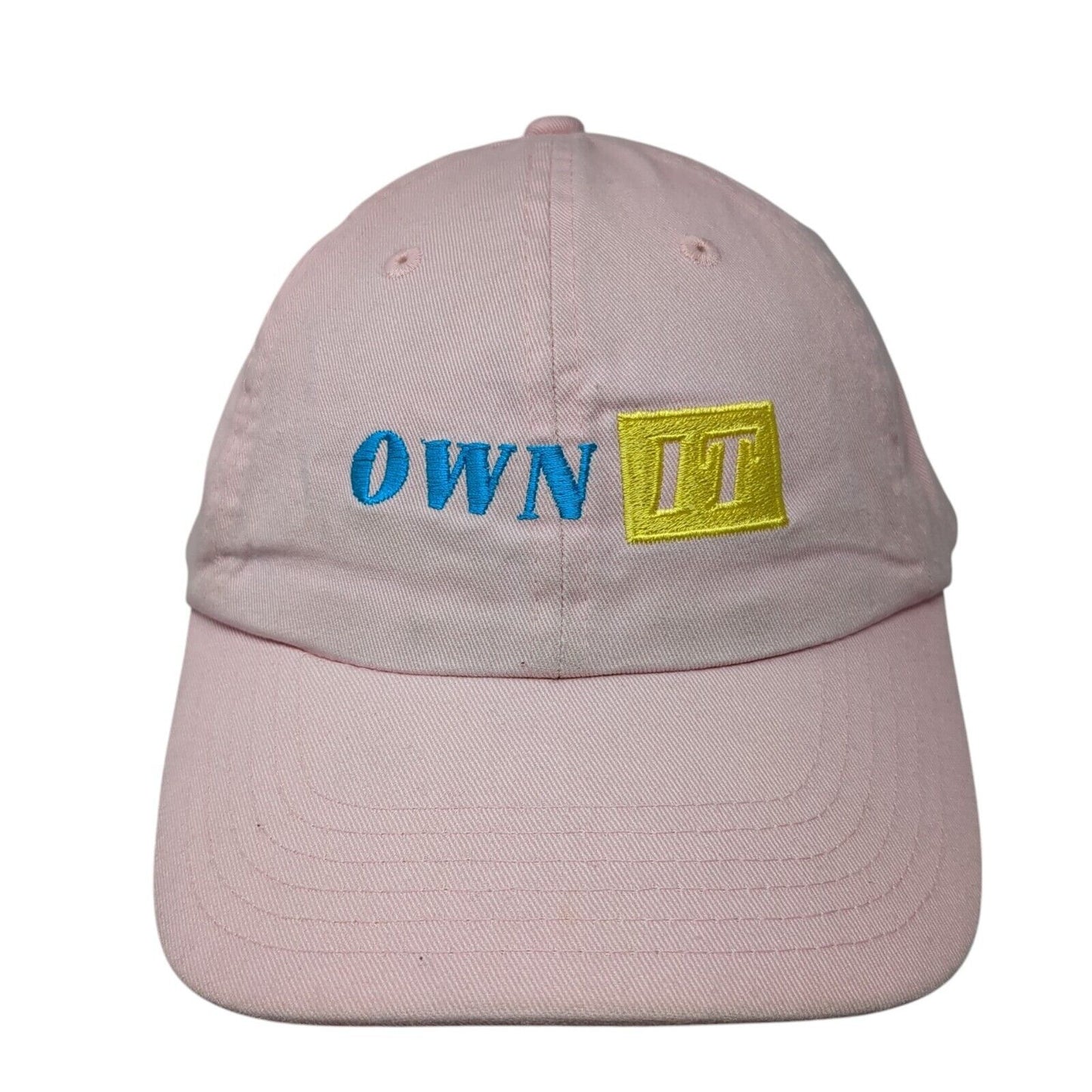 Own It Slideback Hat Pink One Size Adjustable Embroidered 6 Panel Cotton