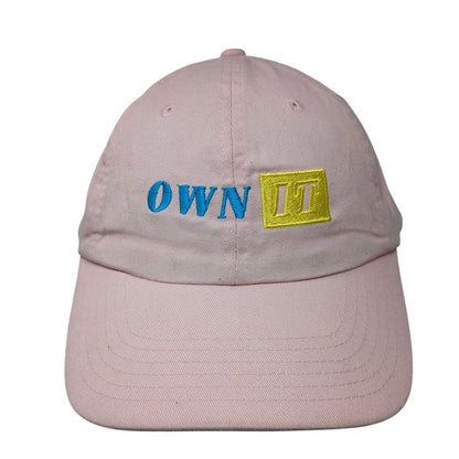 Own It Slideback Hat Pink One Size Adjustable Embroidered 6 Panel Cotton