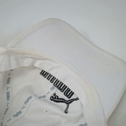 Puma Baseball Cap White One Size Embroidered Logo Adjustable Slideback Hat
