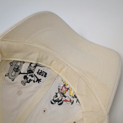 Disney Parks Baseball Cap Beige One Size Mickey Mouse Embroidery Steamboat Hat
