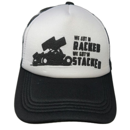 Hobby Lobby Trucker Hat White Black One Size Sprint Car Racing Checkered Pattern