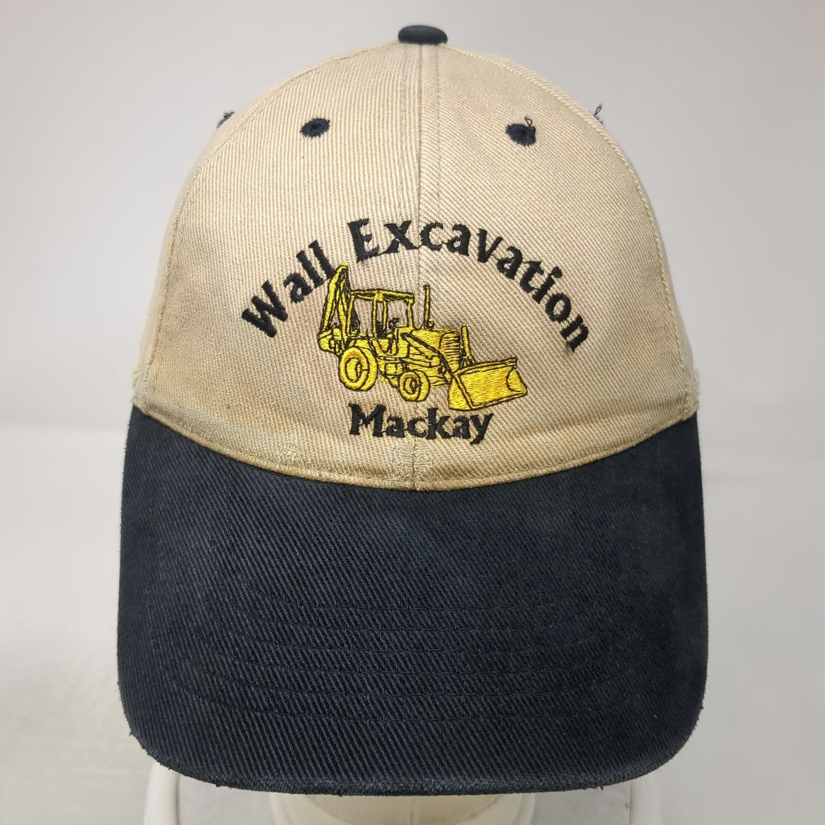 Baseball Cap Beige Black One Size Wall Excavation Mackay Backhoe Embroidery Hat