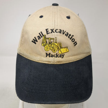 Baseball Cap Beige Black One Size Wall Excavation Mackay Backhoe Embroidery Hat