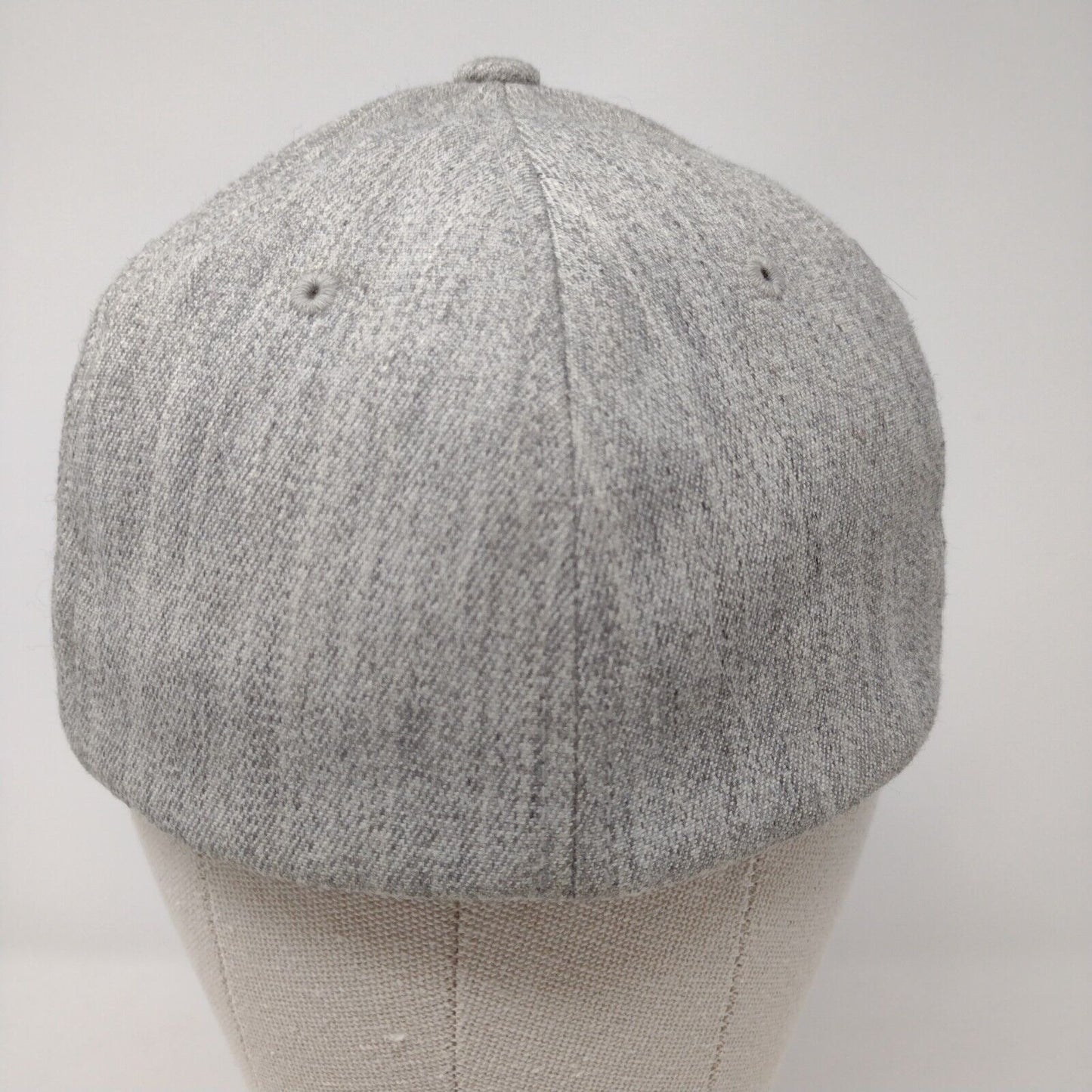 American Flag Fitted Hat Gray S/M Flexfit Patriotic 6 Panel Vented Holes Yupoong