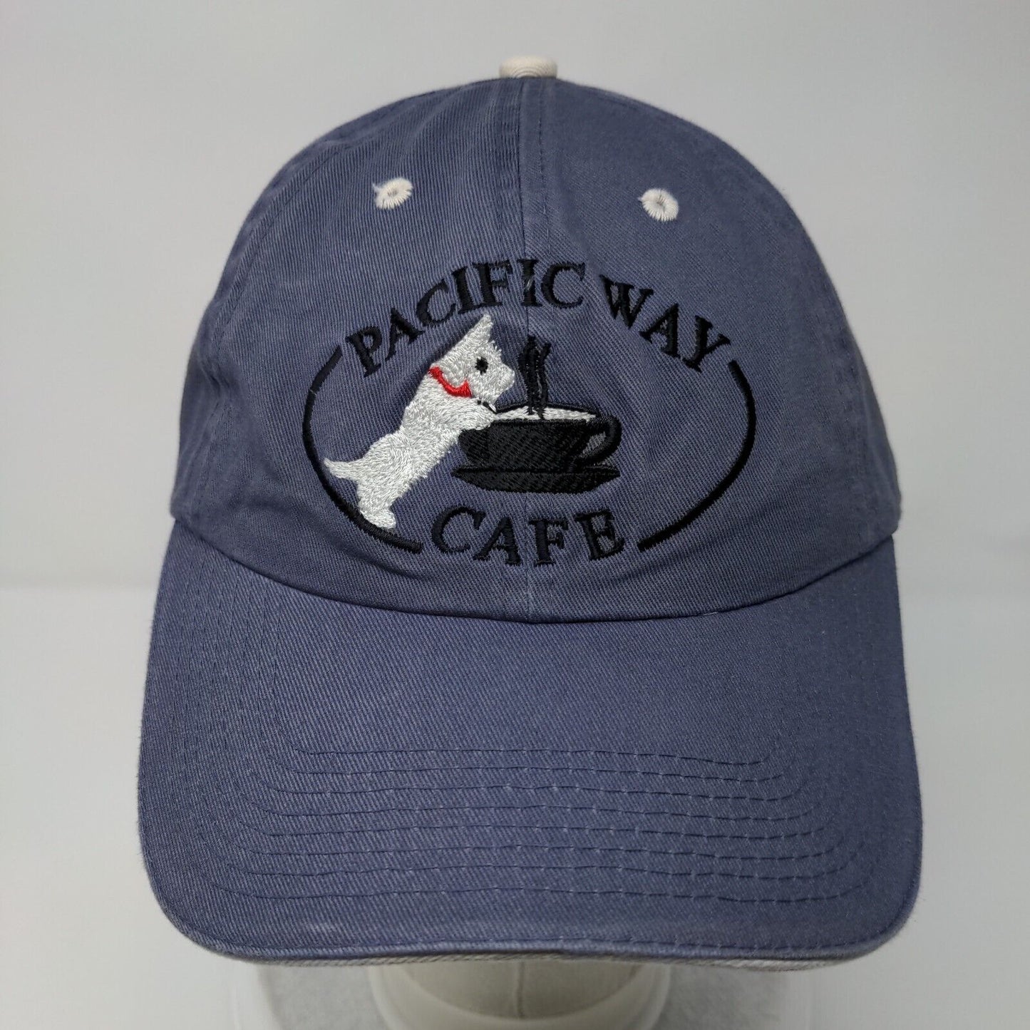 Pacific Way Cafe Slideback Hat Blue OSFA Embroidered Fahrenheit