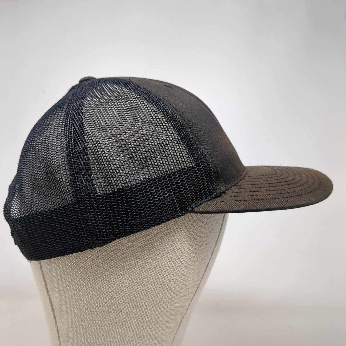 Richardson Snapback Trucker Hat Black OSFA Adjustable Embroidered Mesh Back