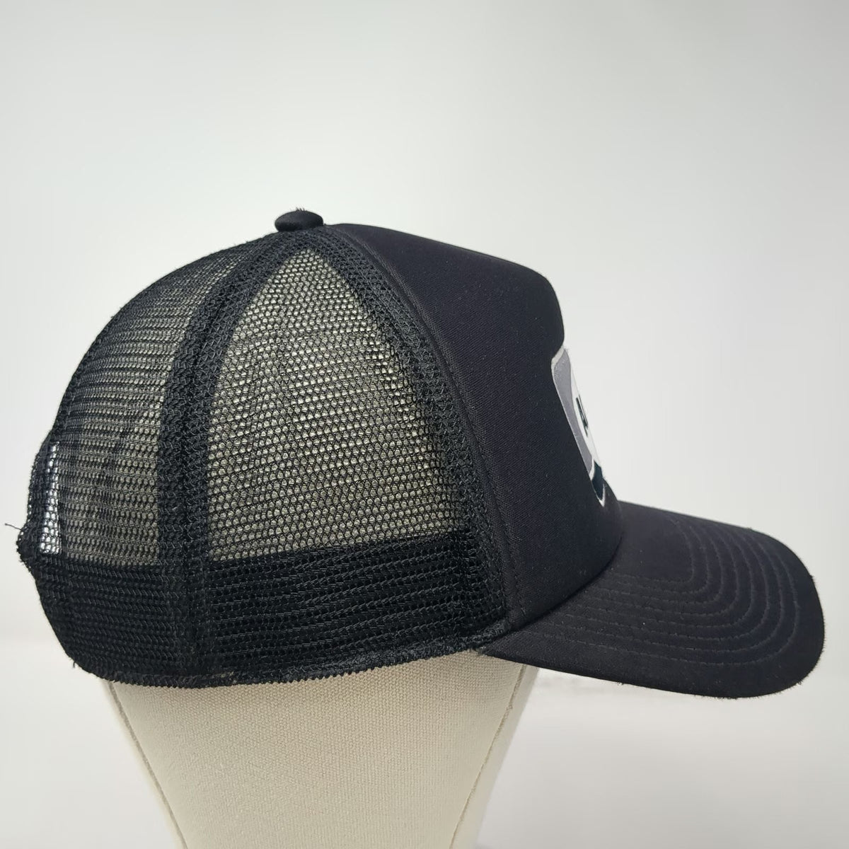 Adidas Trucker Hat Black One Size Mesh Back Aeroready Patch Snapback Breathable