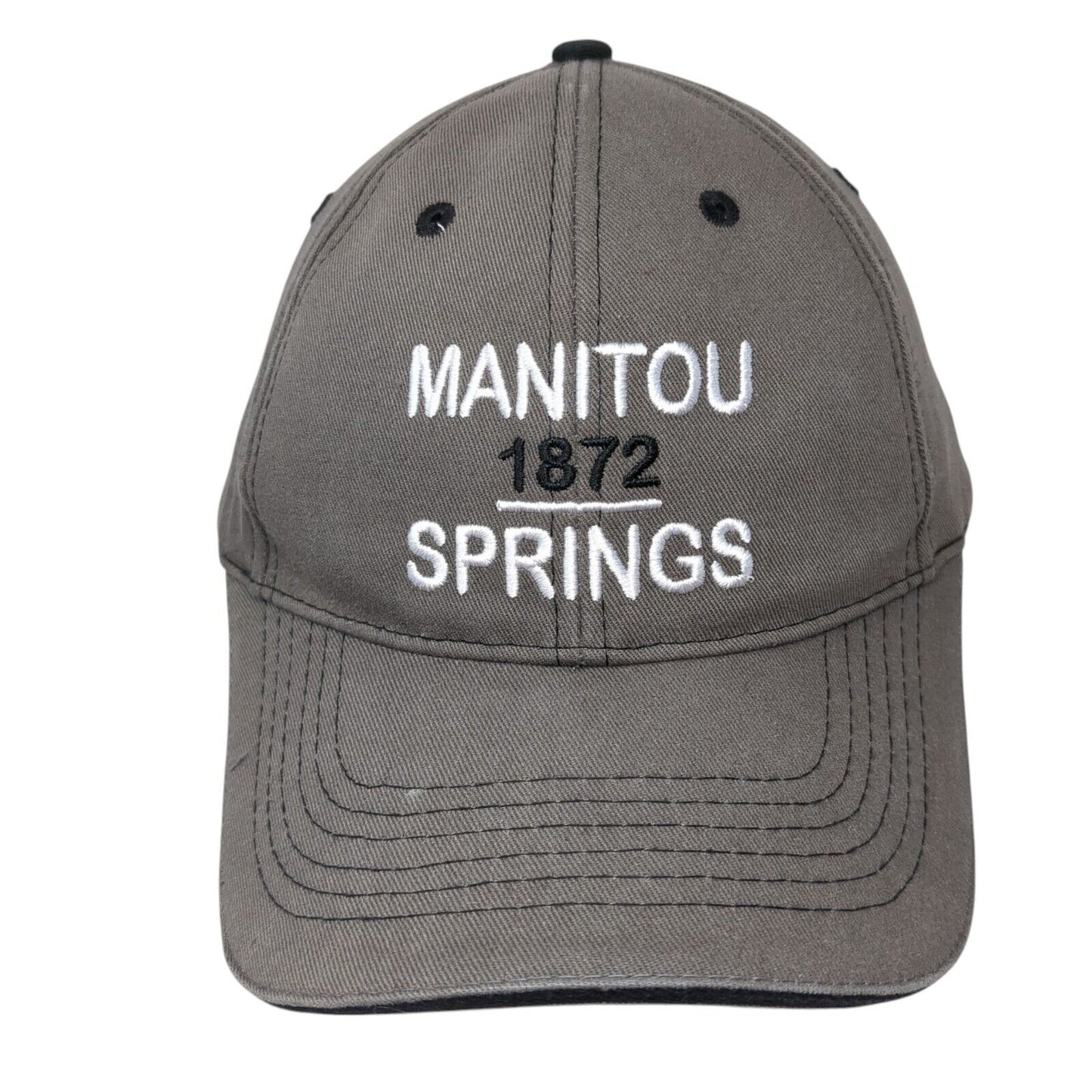 Manitou Spring 1872 Strapback Hat Gray One Size Adjustable Embroidered Jhats