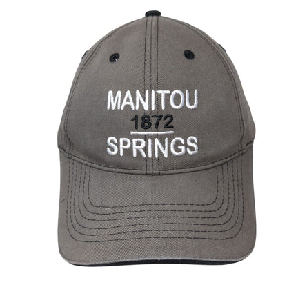 Manitou Spring 1872 Strapback Hat Gray One Size Adjustable Embroidered Jhats