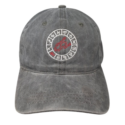 Astrology Zodiac Signs Baseball Cap Gray OS Adjustable Embroidered The Classic