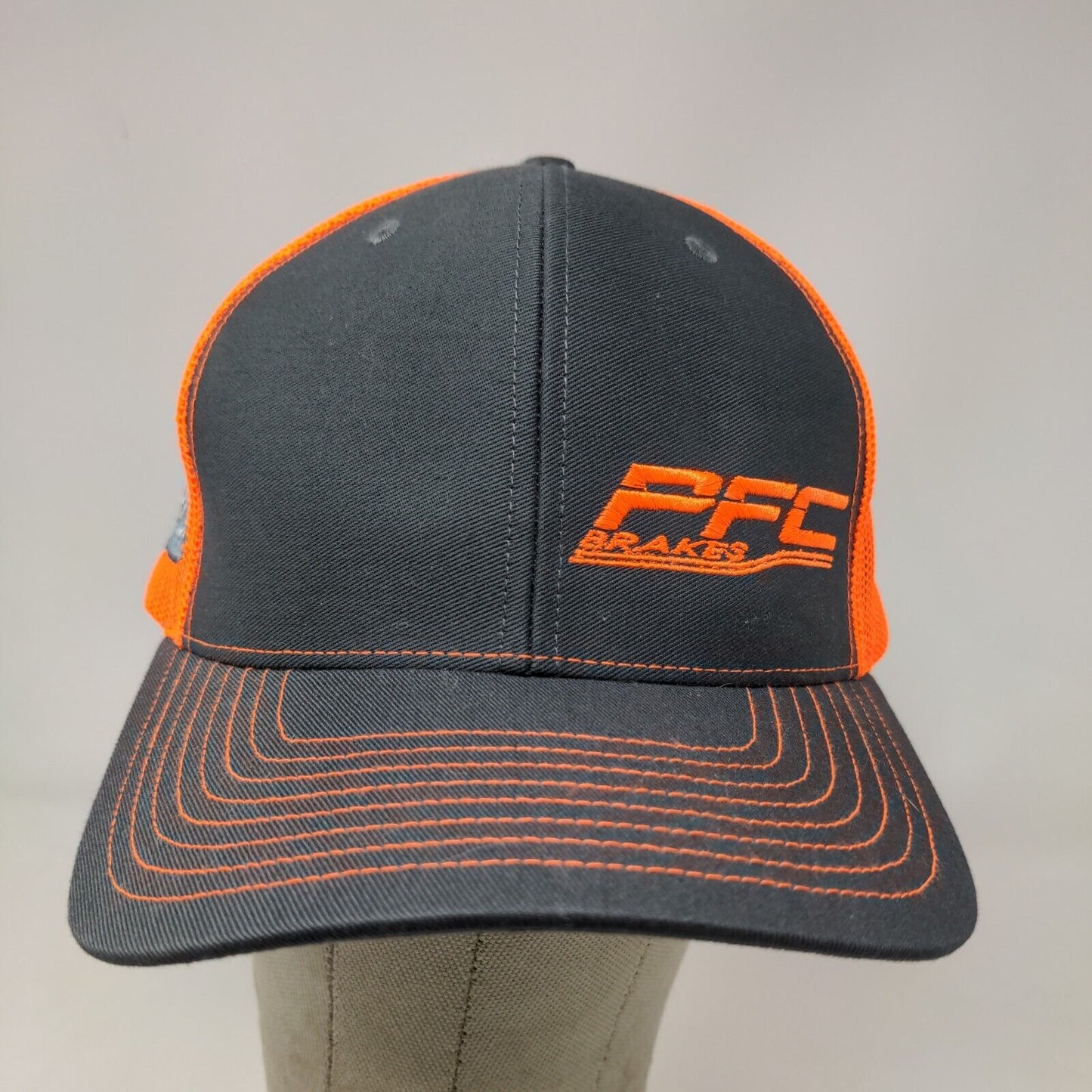 Richardson Men's Snapback Hat Gray Orange Adjustable Style 112 PFC Brakes Logo