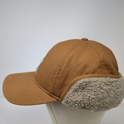 Carhartt Baseball Cap Brown XL Sherpa Lined Ear Flaps Duck Canvas Winter Hat