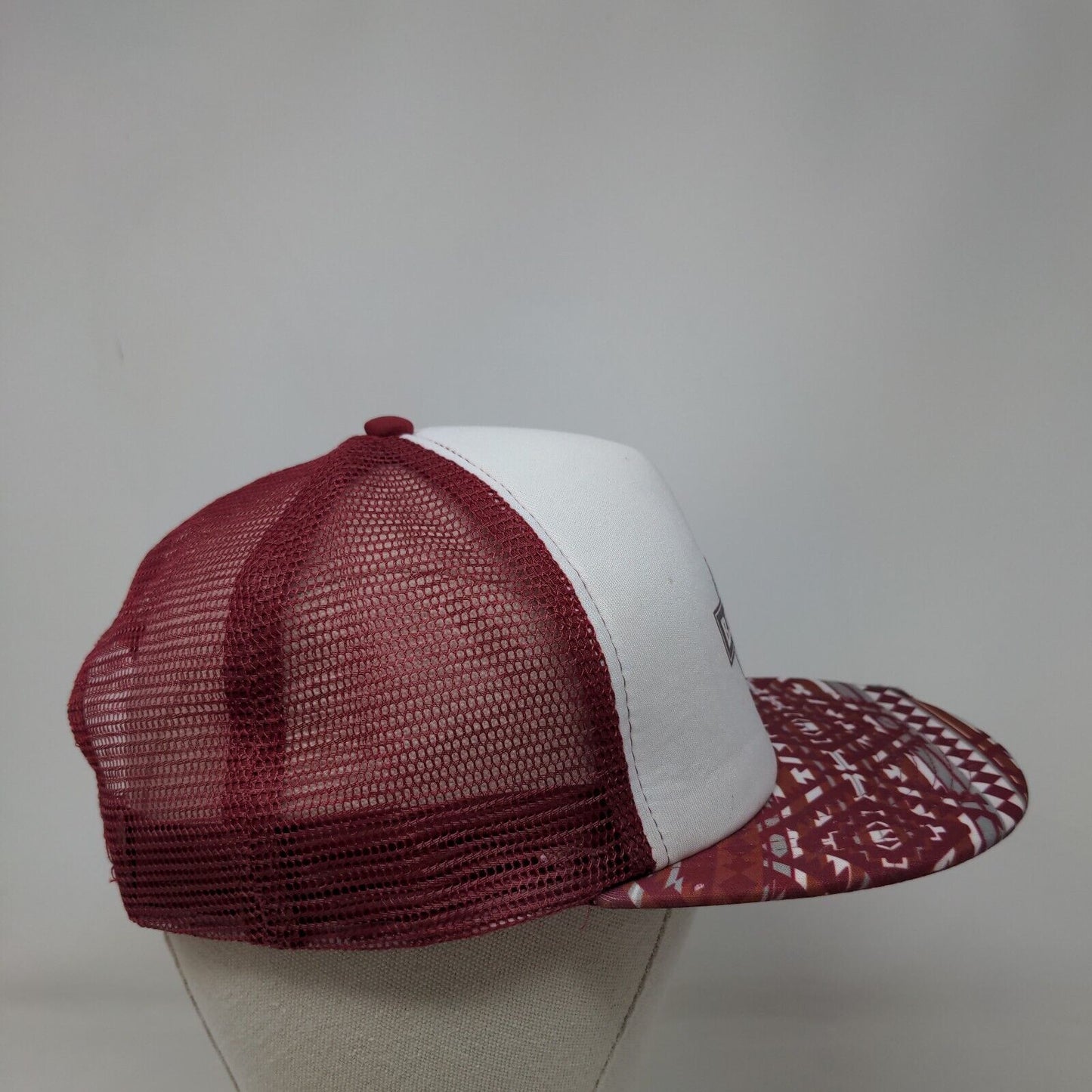 The Baseball Box Snapback Mesh Back Trucker Hat Red OSFA Geometric